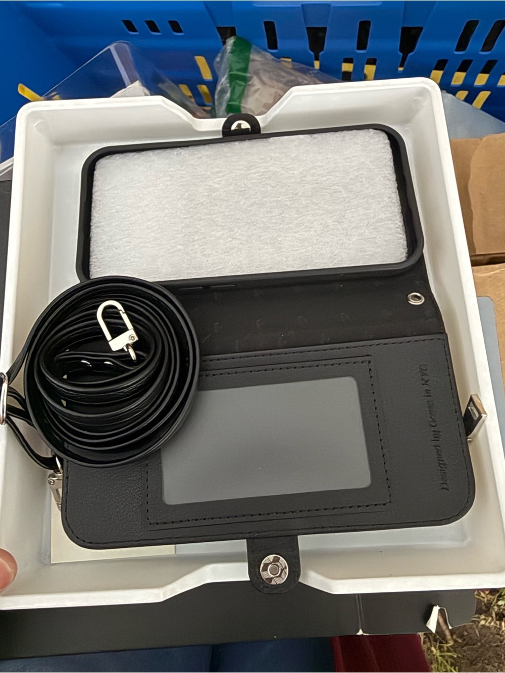 Black Tablet Case with Detachable Strap and Clear ID Window